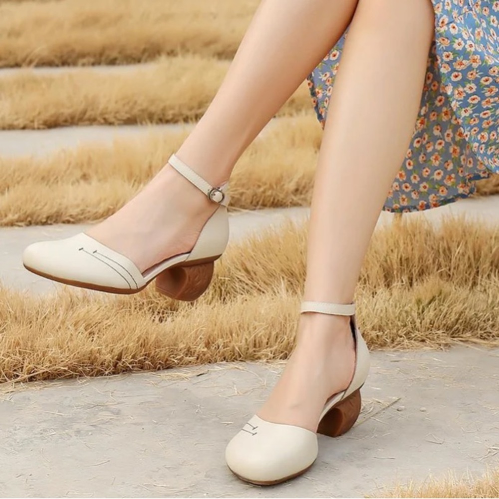 Dwarves- Beige Mary Jane Heels